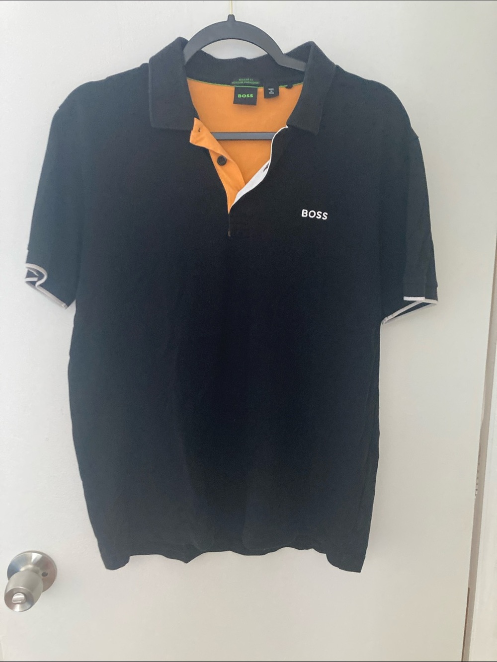 BOSS Black Polo with Orange Contrast Placket